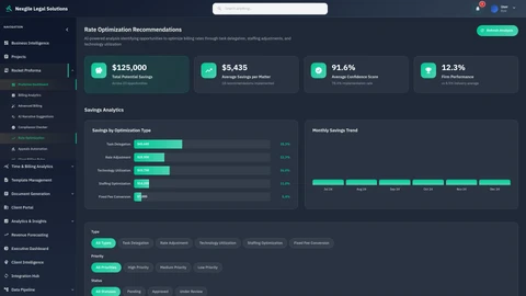 Rate Optimization - Billing rate analysis and optimization interface