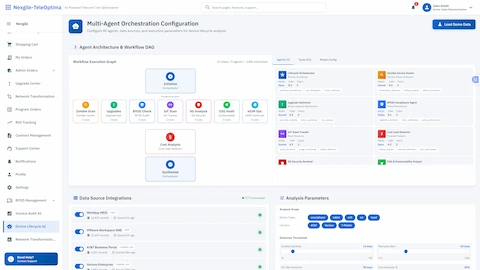 Multi-Agent Orchestration Configuration - Configure the 9-agent workflow DAG with data source integrations and analysis parameters